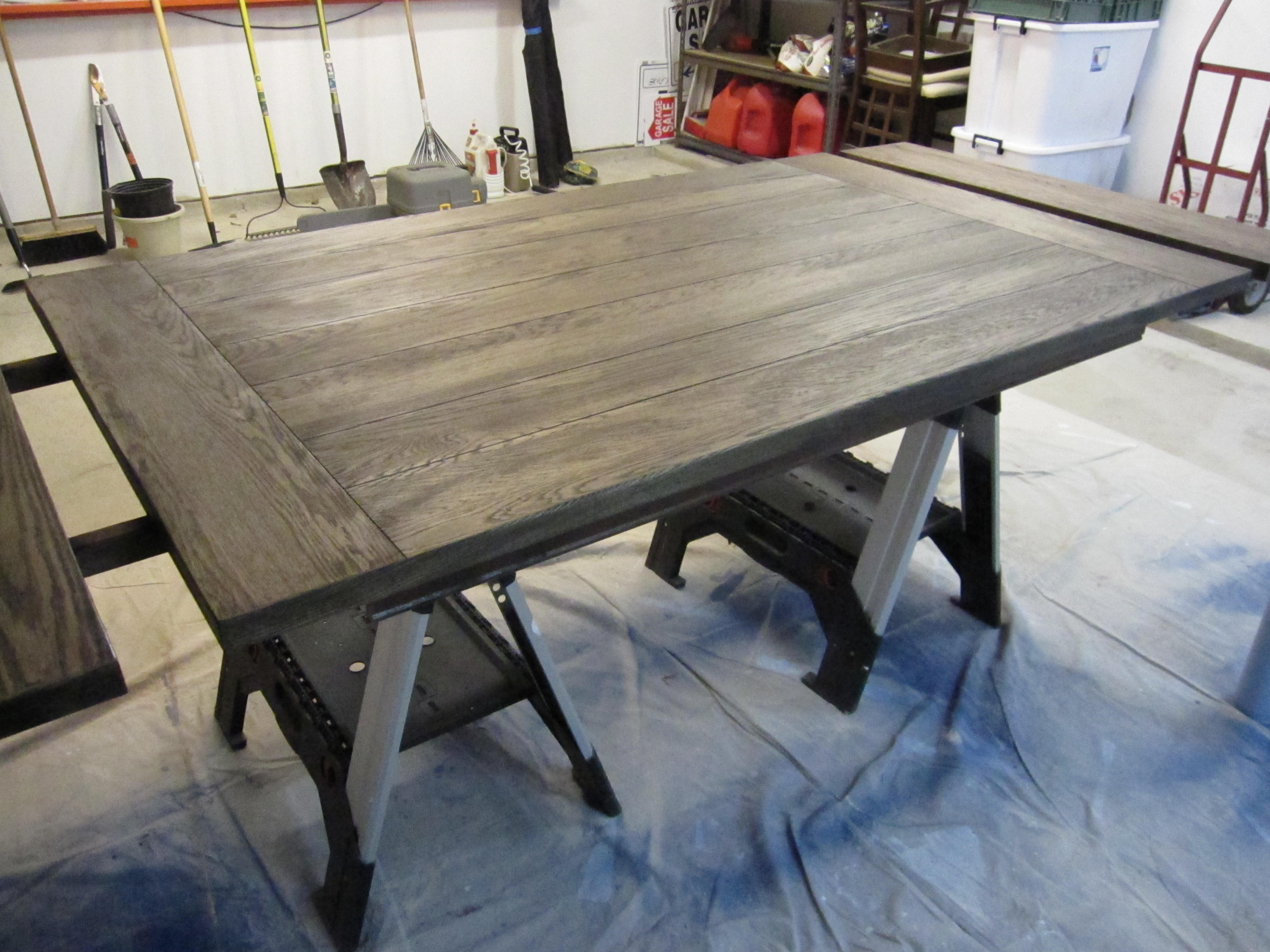 staining a dining room table